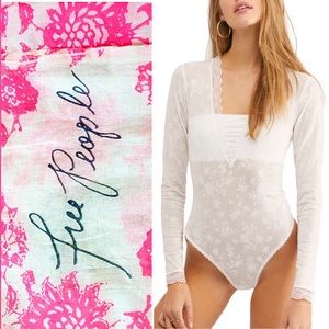 Free People “Babes ‘N Bandeaus” White Bodysuit NWT
